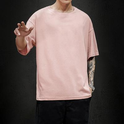 Summer Men's T Shirt Fashion Solid Oversized Hip Hop T-shirt Casual Cotton Mens Streetwear Top Tees