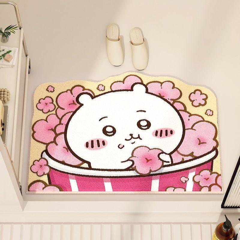 Cartoon Cute Fresh Imitation Cashmere Bathroom Mat Absorbent Non-slip Mat Toilet Door Mat Washroom Carpet