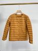 Light Down Jacket Women's Autumn and Winter White Duck Down Round Neck with Two V-neck Warm Jacket Down Liner