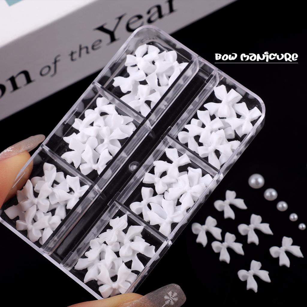 Nail Art Mini Small Steel Ball Small Pearl Non-Peeling Resin Bow Mixed Diy Accessories Set