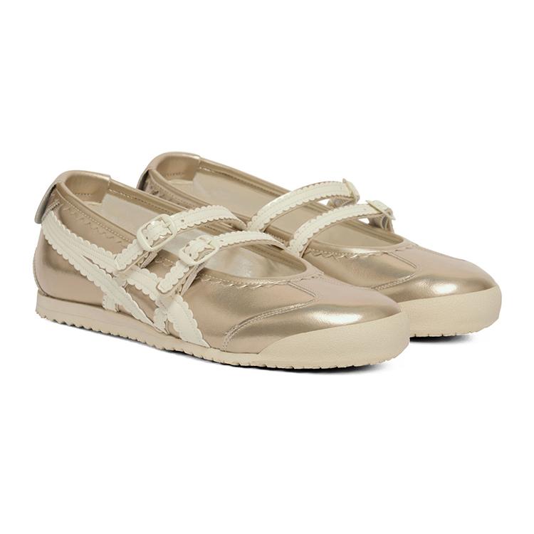 ONITSUKA TIGER MEXICO 66 Flat Mary Jane Shoes Women's Gold 1182A708-250