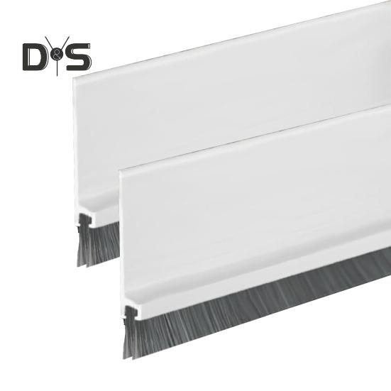 

2 шт. Двері для підмітання нижньої частини дверей Вбудована щітка для дверей Дизайн самоклеючої зачистки від погодних умов для захисту від пилу, комах, холоду і тепла білий