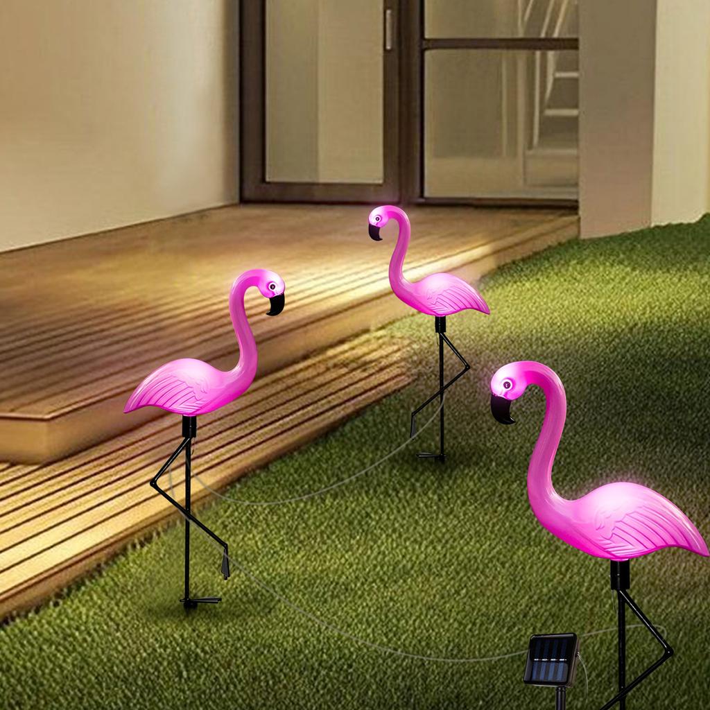 1Pc/3Pcs Solar Flamingo Garden Lights Waterproof and Windproof Decorative Lights Festive Party Decoration Atmosphere Lights