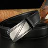 Two-Layer Leather Automatic Buckle Belt, Men'S Genuine Leather Belt, Casual Business Cowhide Belt