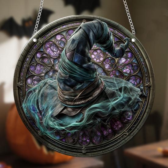 Halloween Hanging Decoration 2D Flat Acrylic Ornament Gothic Style Window Hanging Ornament for Home Car Decor