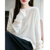 Korean Style Seamless Wool Sweater: Women's Loose Hollow Crochet Long Sleeve Knitwear for Autumn and Winter