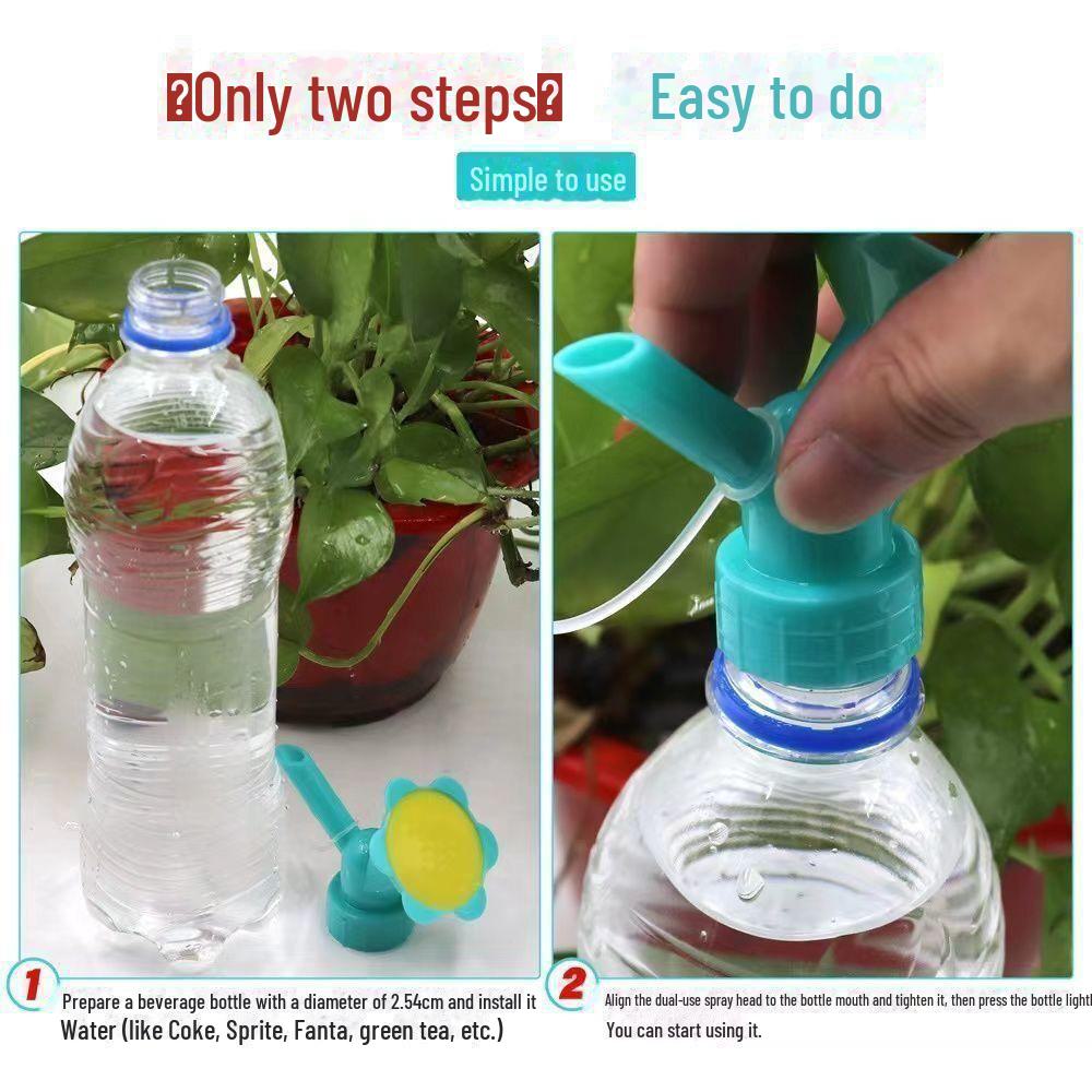 Sunflower Double-Head Watering Bottle: Small Potted Plant Sprinkler with Long Spout for Household Use.