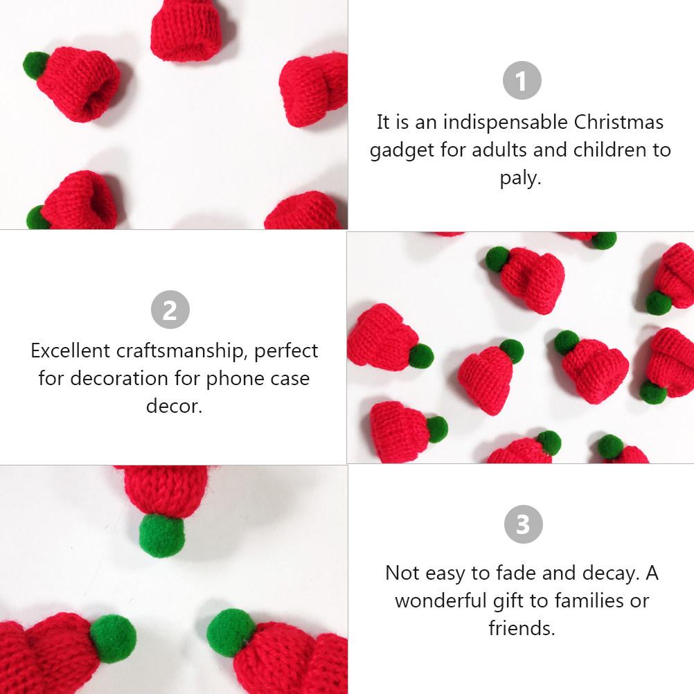 20Pcs Mini Woolen Christmas Hat Set for DIY Decor Crafting High Quality Fade Resistant Santa Hat Ornament for Gifts Home Party