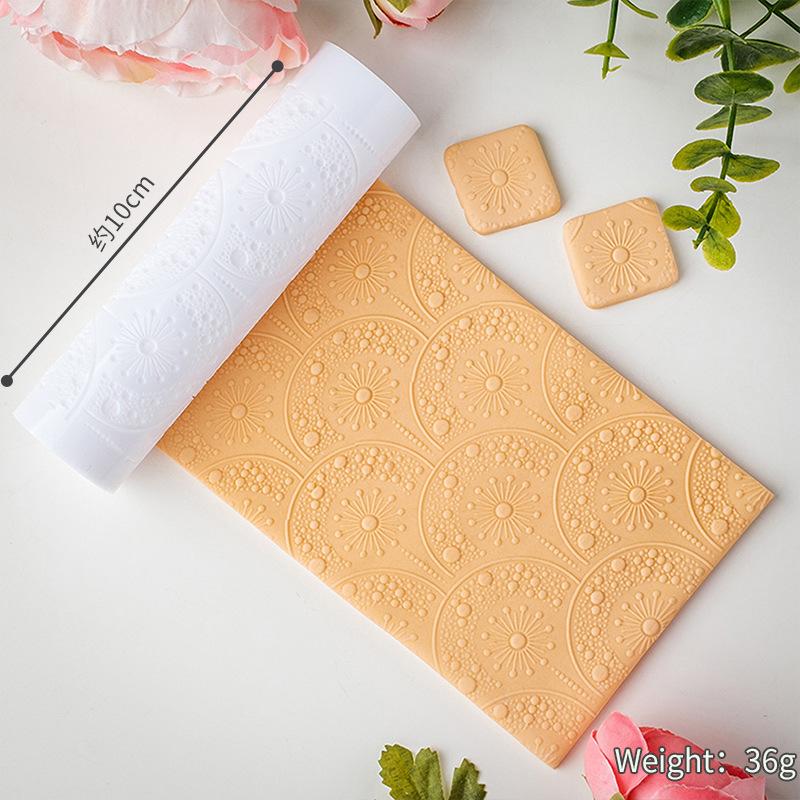 Retro Patterned Soft Pottery Texture Roller Handmade Tool Clear Pattern Easy To Use Making Pendant Earrings DIY Clay Fondant