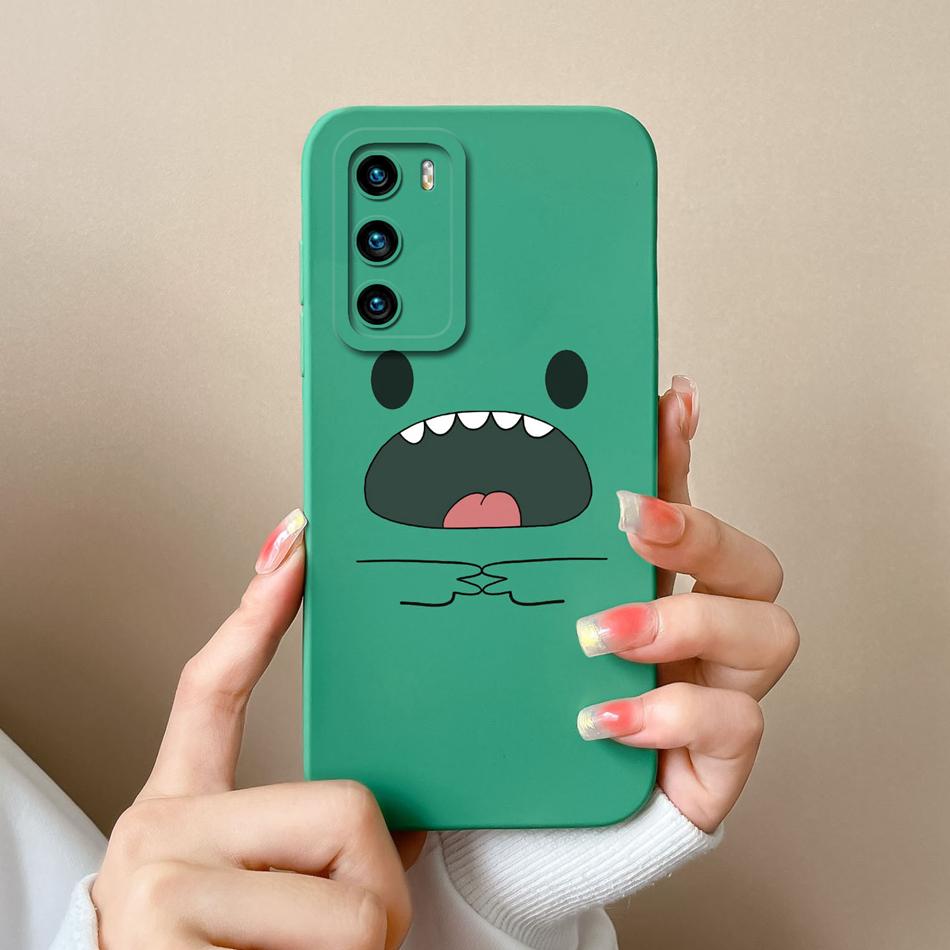 Case For Huawei P40 Pro Flower Pilot Back Cover Soft Liquid Silicone Camera Protection Phone Shell For Huawei P 40 P40Pro Coque