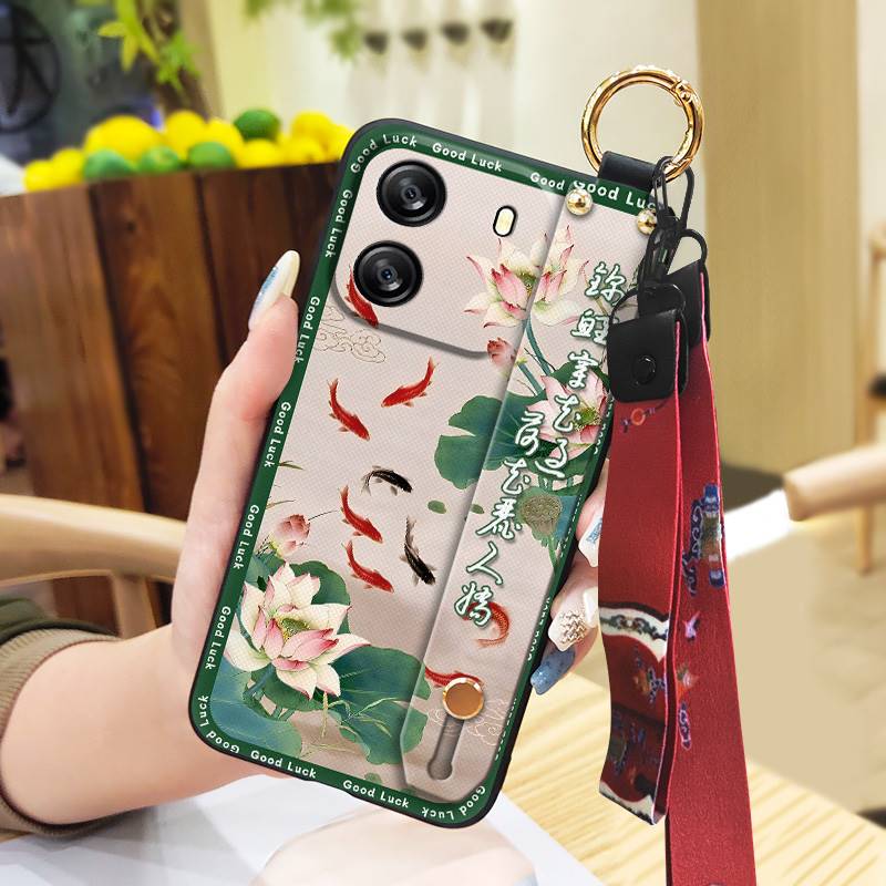 Soft Case Dirt-resistant Phone Case For Blackview Wave 6C Protective Back Cover For Mom Ring Lanyard Anti-knock Fashion