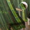 Bamboo Forest Green Sheer Curtains Living Room Window Tulle Curtains For Bedroom Kitchen Home Decoration Voile Drapes