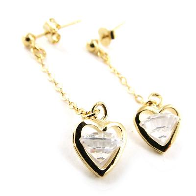[G2016] - Gold Plated 'Love' Earrings Golden