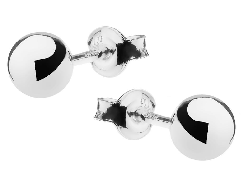 Silver Earrings with Cubic Zirconia Women' Studs Hoops 6mm Silver 925
