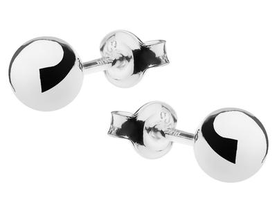 Silver Earrings Beads 5Mm Women's Studs Little Balls Ball Little Ball Silver