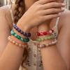 European Multi-Color Faceted Beaded Elastic Bracelet, Stackable Semi-Precious Stone Design