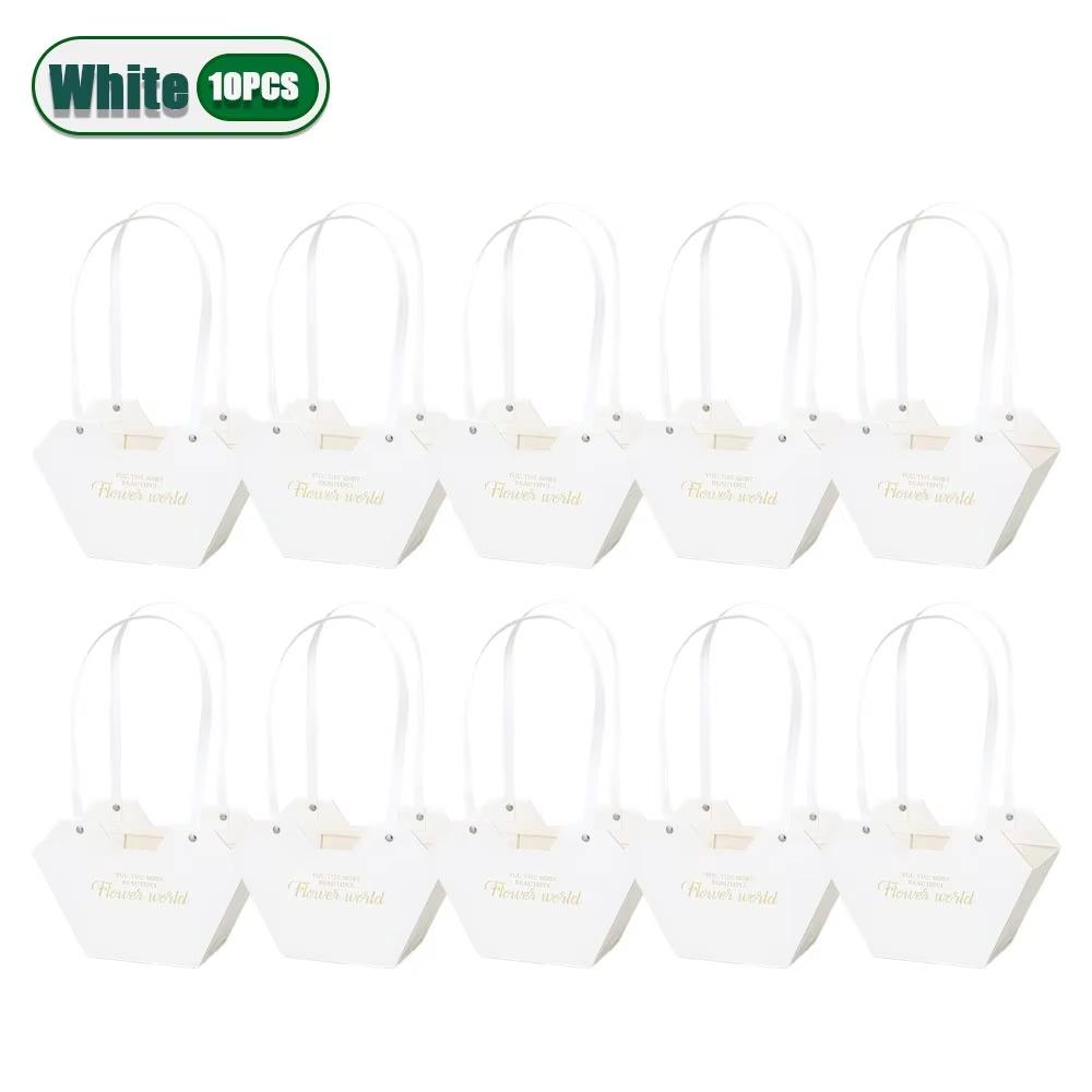 1/4/8/16PCS Foldable Carton Flower Basket Handheld Bouquet Gift Bag Valentine's Day Flower Packaging Wedding Party Decoration