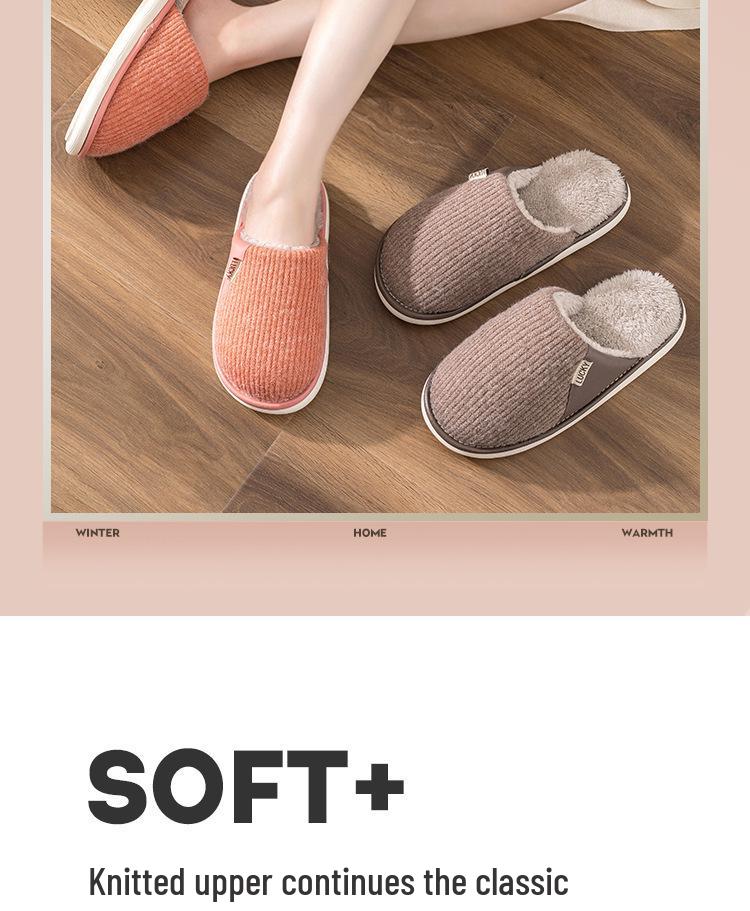 Pánské nadměrné plyšové bavlněné pantofle - Pohodlná protiskluzová domácí obuv na podzim/zimu