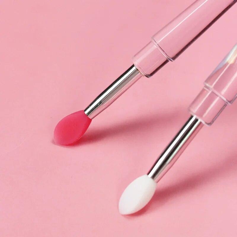Lip Brush Silicone Lipstick Applicator with Cap Multifunctional Lips Blending Stick Beauty Makeup Tool