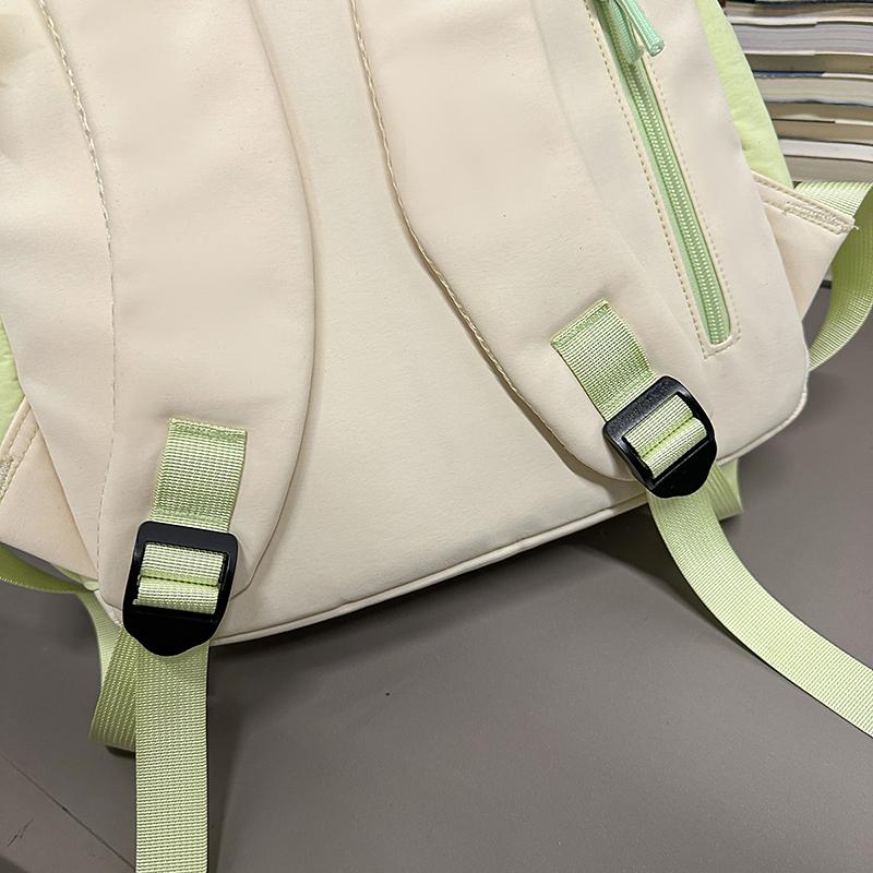 Color Block Women's Backpack Student's Large Capacity Schoolbag Travel Backpack