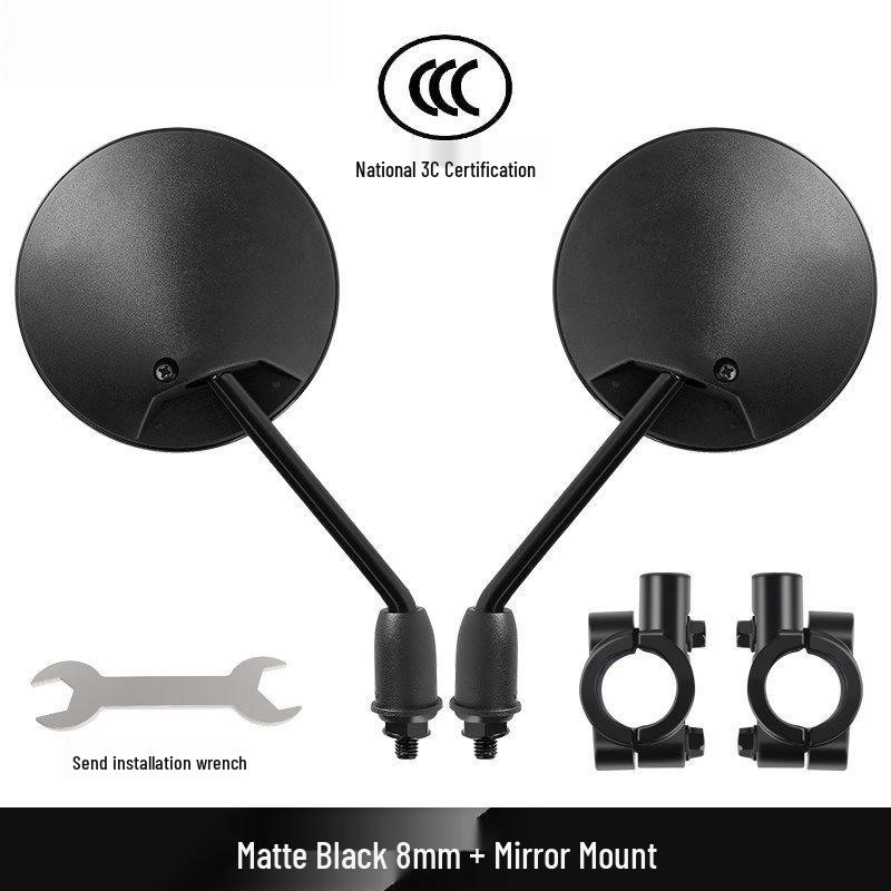 Universal 360° HD Convex Rearview Mirror for Electric Vehicles - Anti-Dizziness, Wide View, Ideal for Cycling