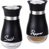 2pcs Salt and Pepper Shakers Set Glass Bottom Salt Pepper Shaker with Stainless Steel Lid Kitchen Decor and Accessories