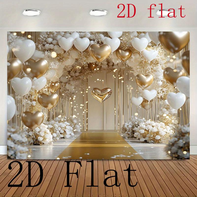 Ebene, ein großflächiger, eleganter floraler Ballonbogen-Hintergrund, geeignet für Hochzeiten und Babypartys