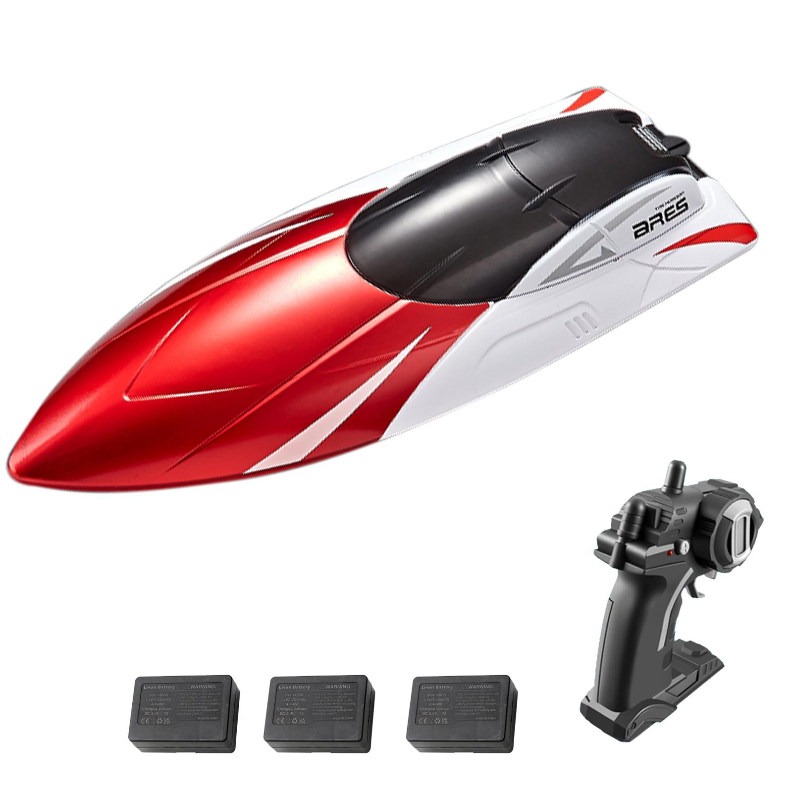 

Пульт дистанційного керування Човен 2,4 ГГц Пульт дистанційного керування Корабель Іграшка Подарунок для дітей Дорослих хлопчиків з 3 батареями 3 battery червоний