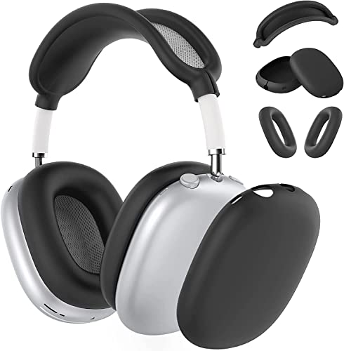 

Miimall Headband Protection Case + Earcup Covers for Apple AirPods Max Headphones - Scratch-Resistant, Fingerprint-Resistant, Dustproof Soft TPU (Blac