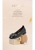 Red Dragonfly Women's Genuine Leather Chunky Heel Shoes - Soft Sole, Low Cut, Perfect for Work & Summer Wear