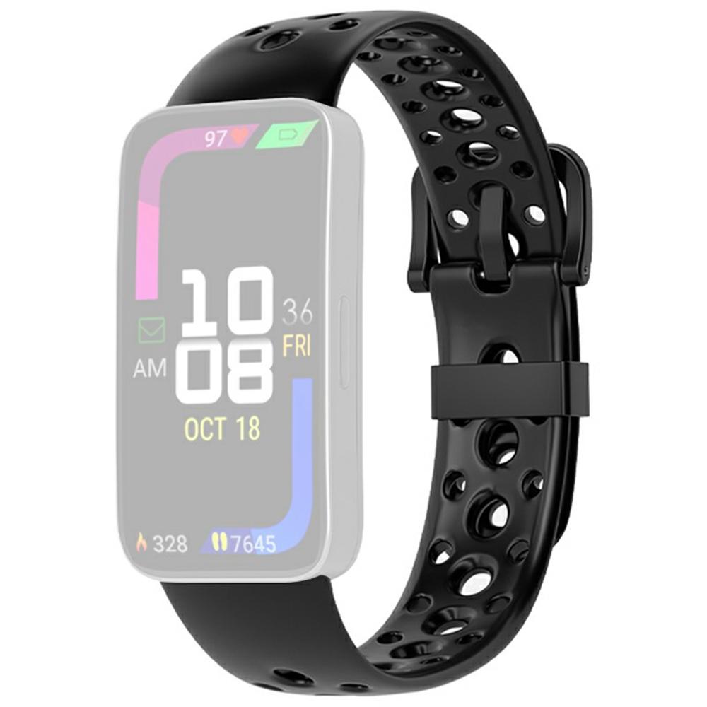 Breathable Silicone Strap for Huawei Band 10/9/8 Adjustable Watch Band with Pin Buckle