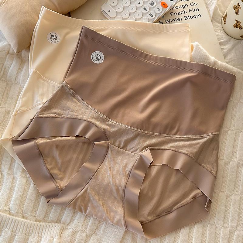 Plus Size Women's Thin Ice Silk High Waist Waist Waist Shape Long Crotch Panties