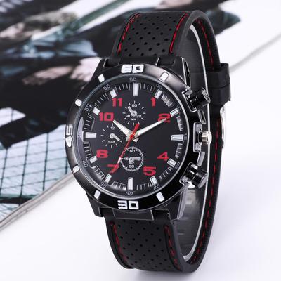 Men's Casual Silicone Strap Sports Quartz Watch