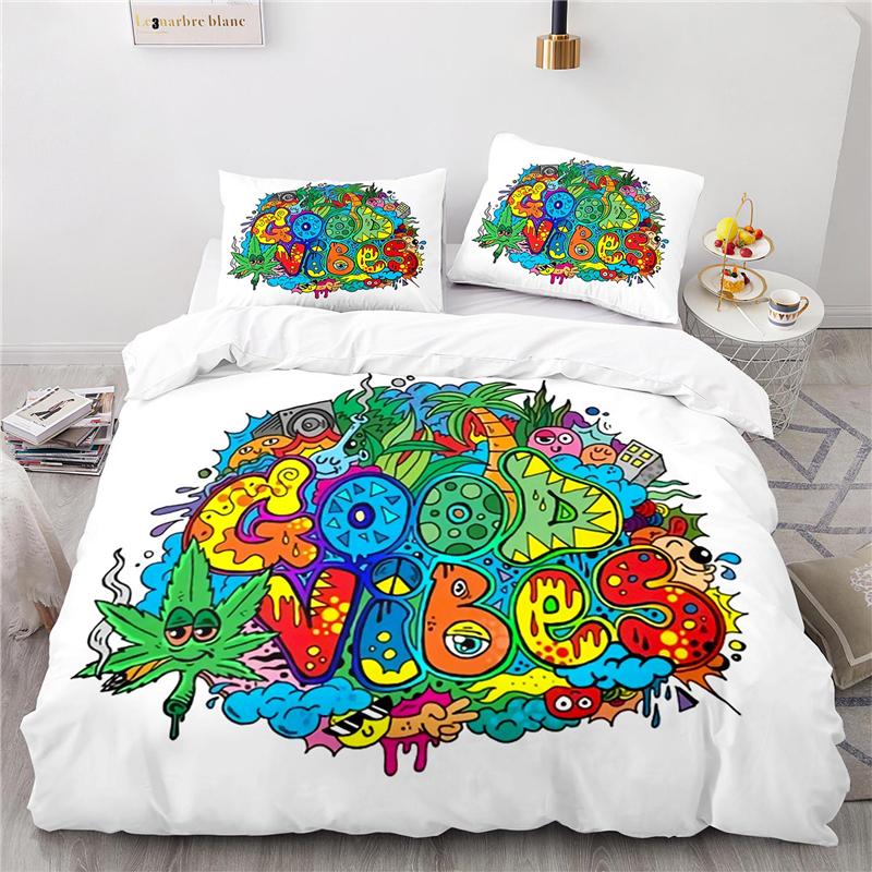 American Hip-hop Style Street Music Graffiti Printed 3D Bedding Set Duvet Cover Sets with Pillowcase Twin Full Queen King Size