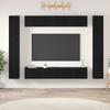 TV Cabinet Set 10 pcs Black Oak Effect Particleboard