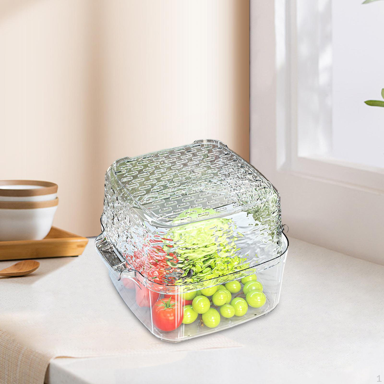 

Двухслойная корзина для мытья посуды, сито для пищевых продуктов, многоцелевая бытовая мойка для фруктов, таз для мытья clear argent