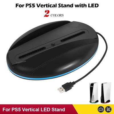NEW For PS5 Game Console RGB LED Vertical Lighting Base Holder Stand with 3 USB 2.0 Ports For Playstation 5 PS5 Accessies