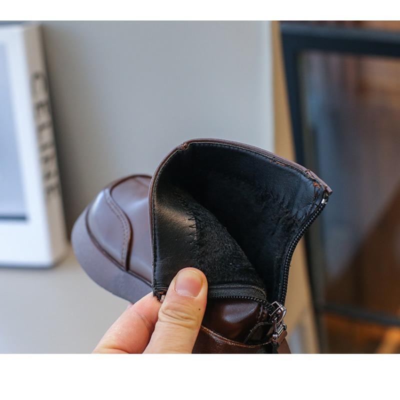 Moda retro nuevas botas para niños otoño e invierno tesoro de mujer botines zapatos de algodón de terciopelo