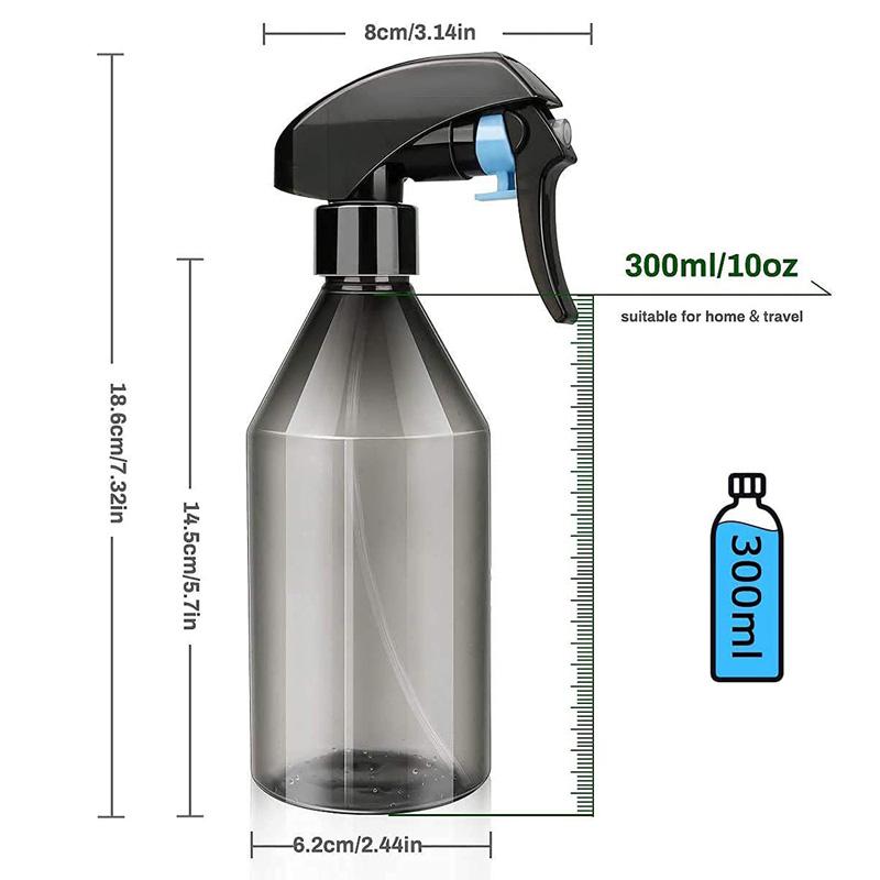 300ML Wassersprühflasche Verjüngte Schulter Dunkle Sprühflasche G-Pistolen-Pumpenkopf Sprühflasche Pflanzen-Sprühflasche für Reinigungslösungen Haare Gartenarbeit