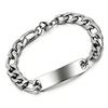 Men's Titanium Steel Cuban Bracelet: Smooth Surface, Curved Plate, European and American Style, Thick Chain, Colorfast, Available in Multiple Styles.
