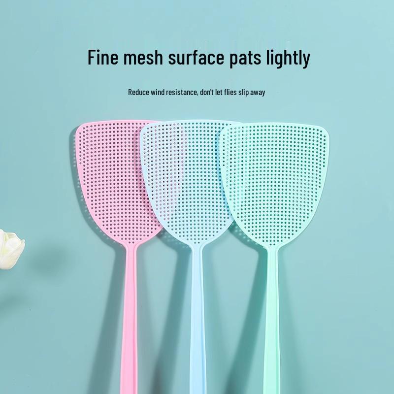 Durable Summer Fly Swatter with Extended Handle and Thickened Mesh for Mosquitoes and Insects