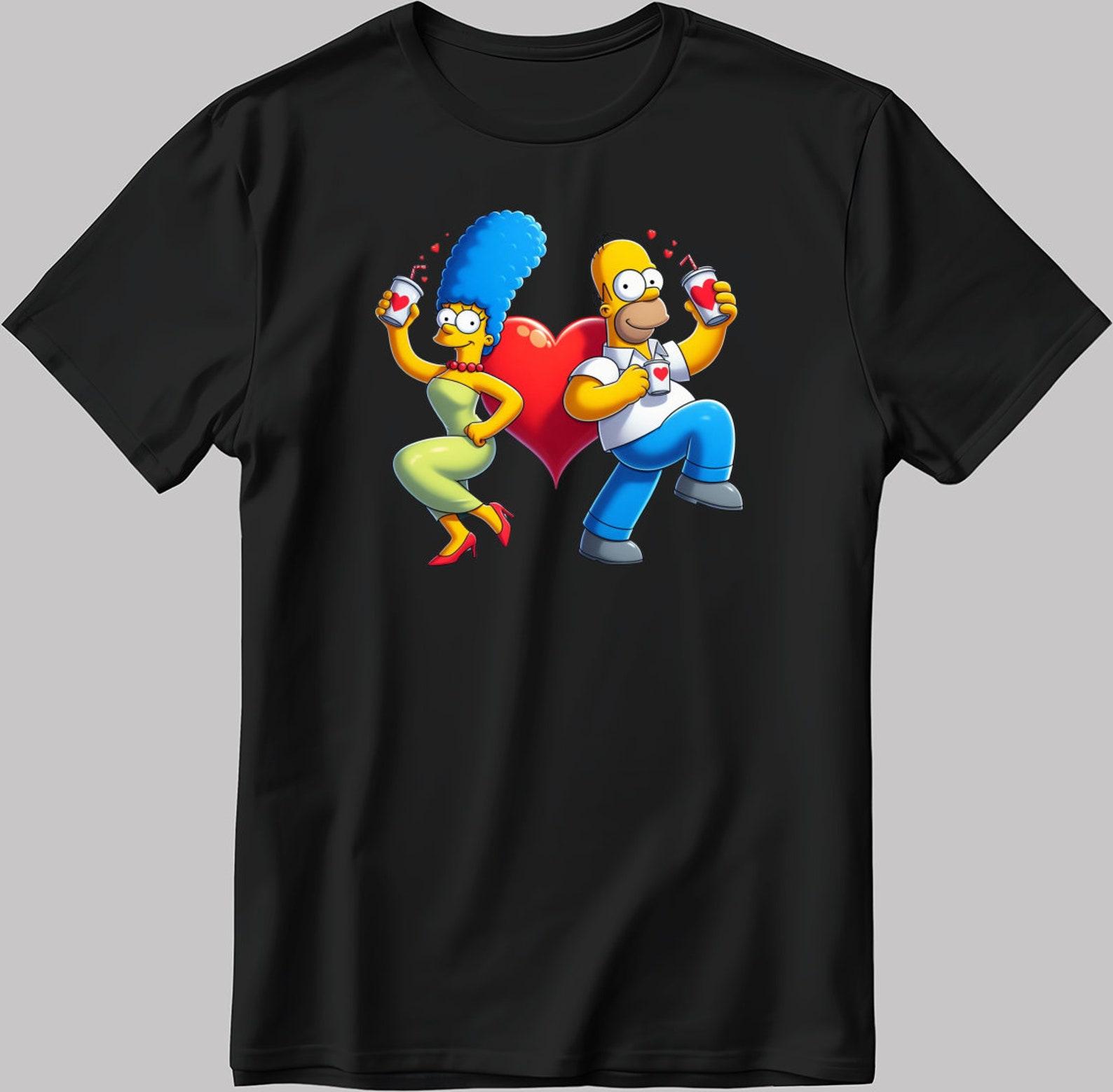 The Simpsons Valentine Days Short Sleeve White-Black Men s / Women s T-Shirt C430 4XL