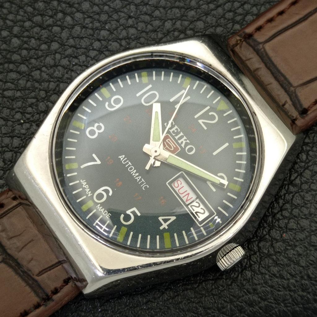 AUTOMATIC 6309A VINTAGE SEIKO 5 JAPAN MENS BLUE COLOR DIAL WATCH A701569-5