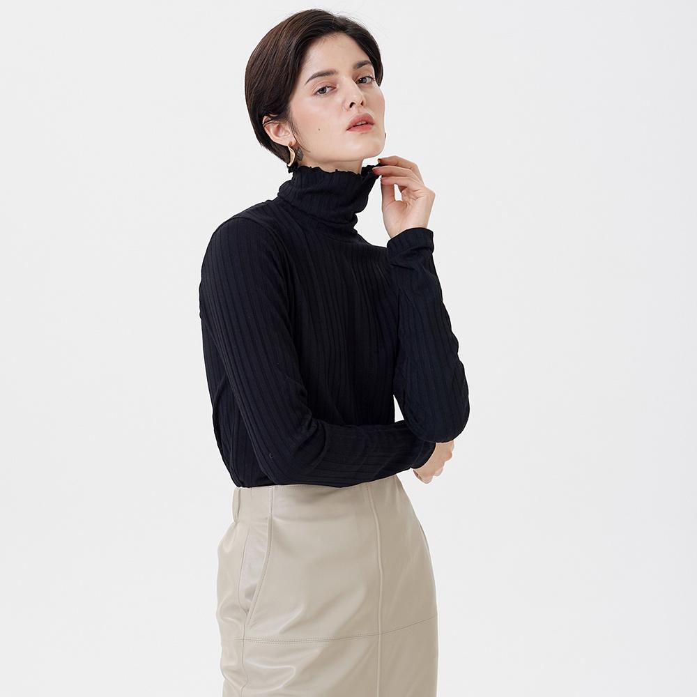 Pin Black Jersey Regular Turtleneck Black Black/Free