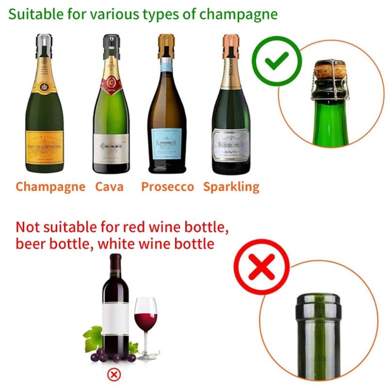 Stainless Steel Champagne Stopper Beverage Bottle Saver Leak Proof Sparkling Wine Preserver Sealing Bottle Tool
