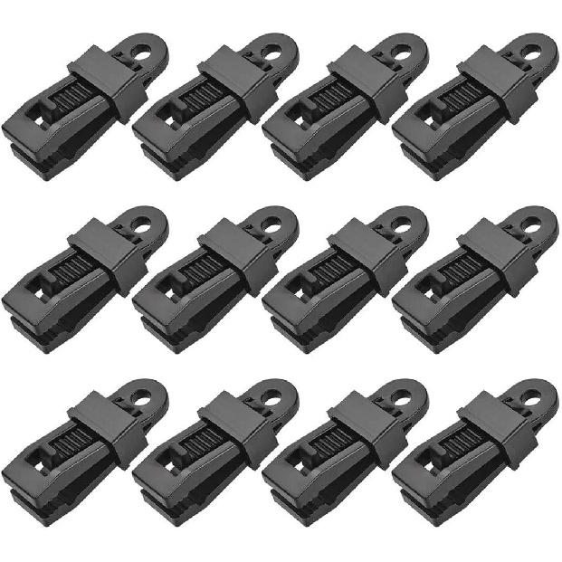 Heavy Duty Tarp Clip,Camping Tarp Lock Tarp Tent Clips Pool Tarp,Great for Awnings Farming,Garden,Pool Cover, Boat Cover,12pcs