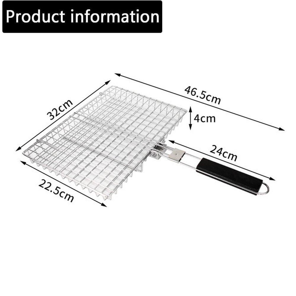 Large Size Grill Basket Lockable Design BBQ Grill Basket Fish Grill Basket  Outdoor Camping