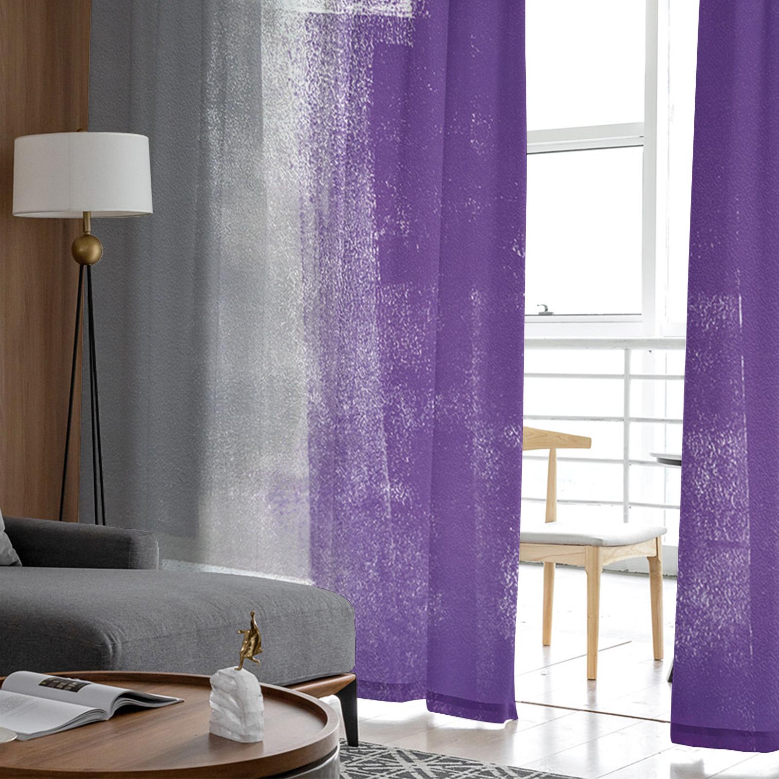 Фиолетовый Серый Абстрактная Художественная Текстура Вуаль Прозрачные Шторы Гостиная Окно — фото 4