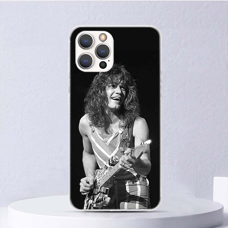 Eddie Van Halen Grafisk Guitar Blød Taske Til iPhone 16 17 Air 16E 15 Plus 11 12 13 Mini 14 Pro Max Telefon Cover Apple 7 8 SE Coqu