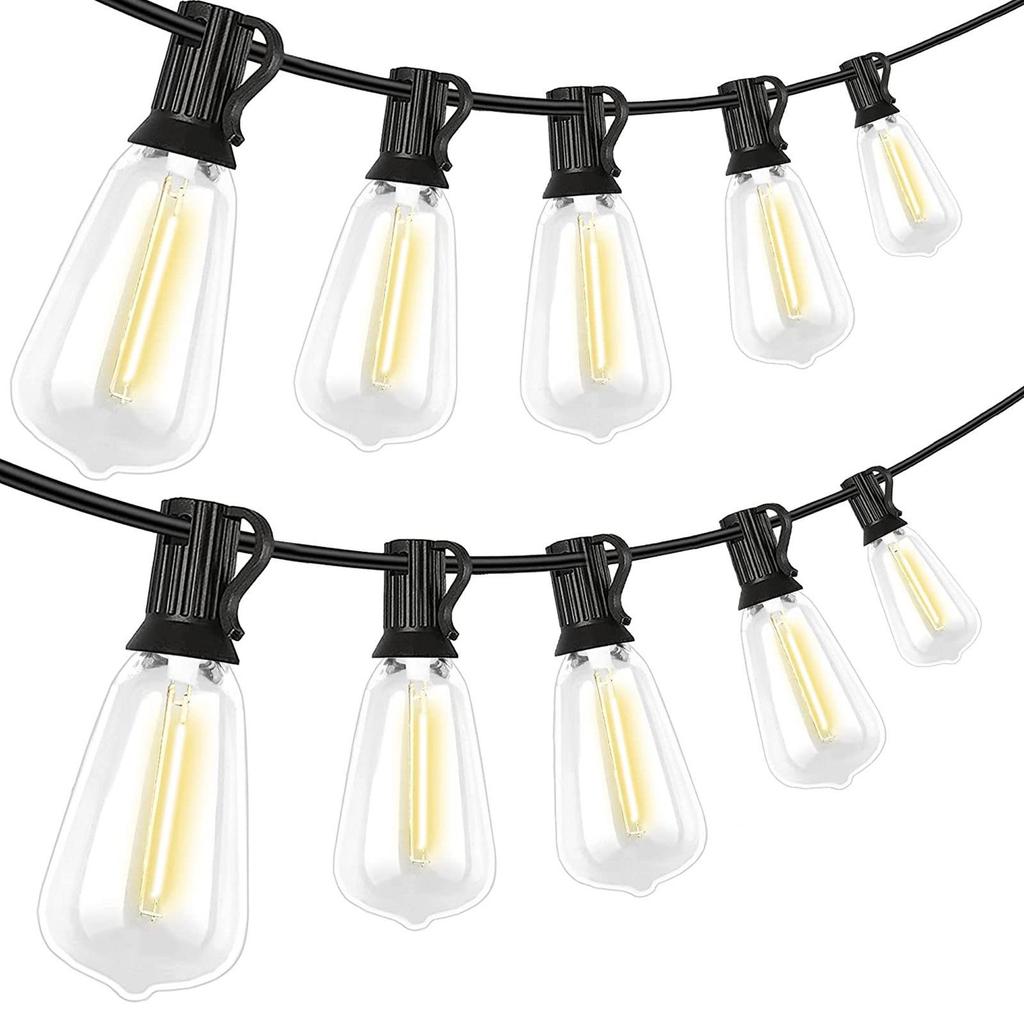 Solar LED Retro ST38 G40 Outdoor Waterproof String Lights for Camping and Courtyard Atmosphere
